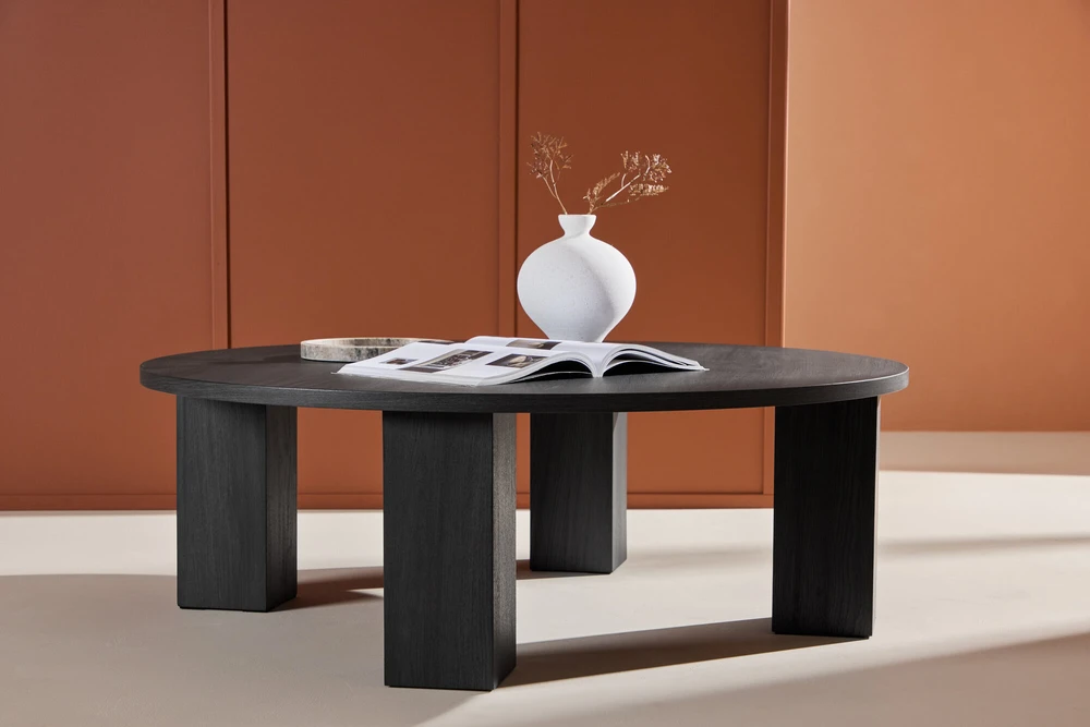 Venture Design Sofos stalas, Juno, 120 cm, Juodas