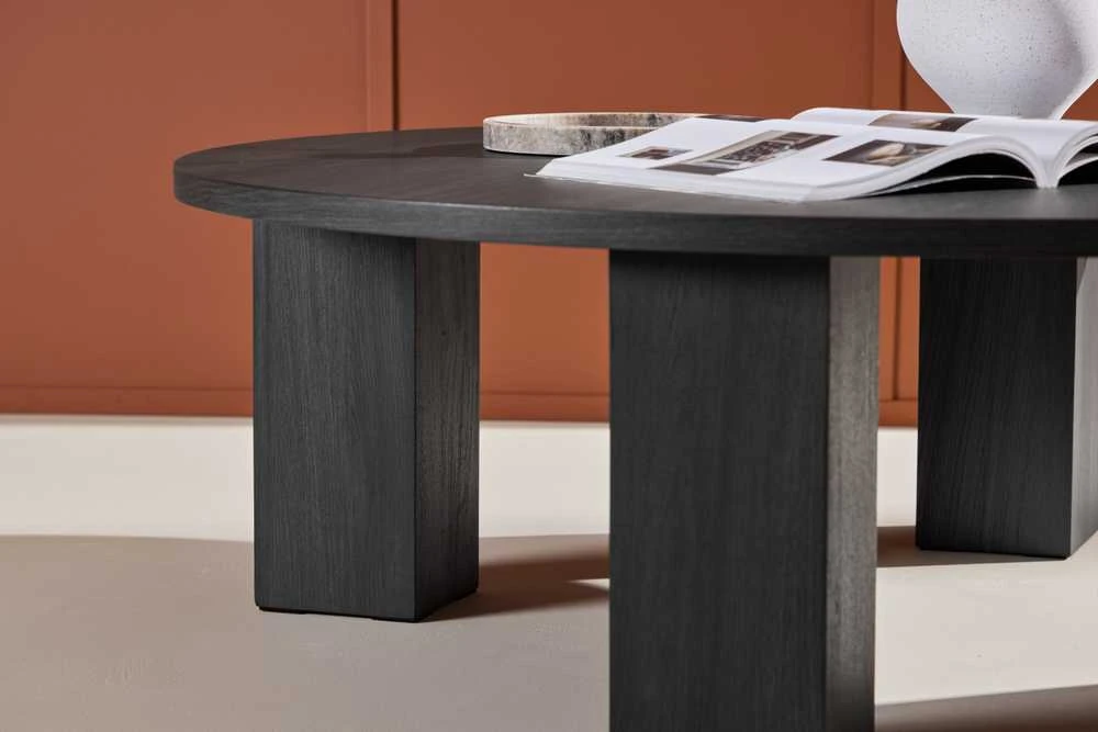 Venture Design Sofos stalas, Juno, 120 cm, Juodas