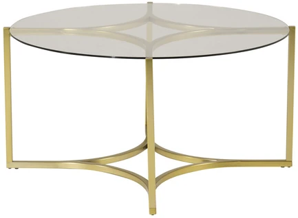 Venture Design Sofos stalas, Kivik, ø90 cm, Aukso spalvos