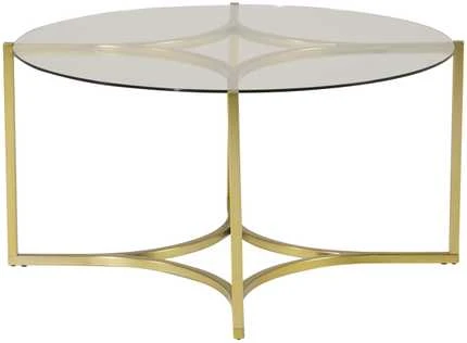 Venture Design Sofos stalas, Kivik, ø90 cm, Aukso spalvos