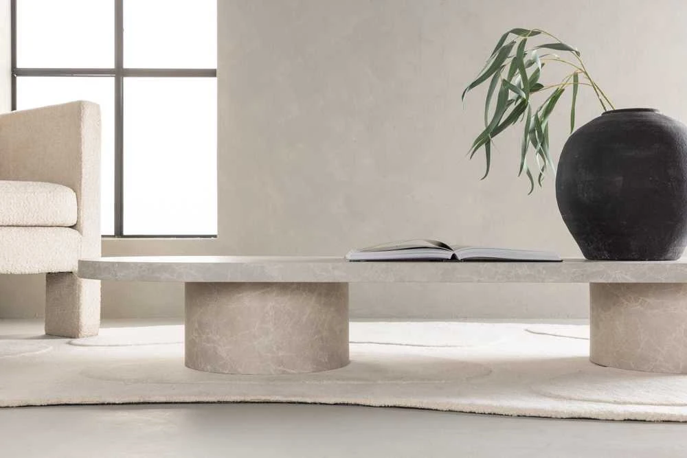 Venture Design Sofos stalas, Narvik, 190x60 cm, Bežinis
