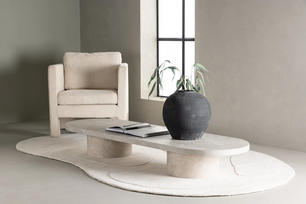 Venture Design Sofos stalas, Narvik, 190x60 cm, kreminė