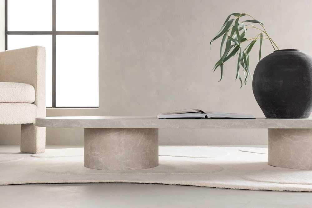 Venture Design Sofos stalas, Narvik, 190x60 cm, kreminė