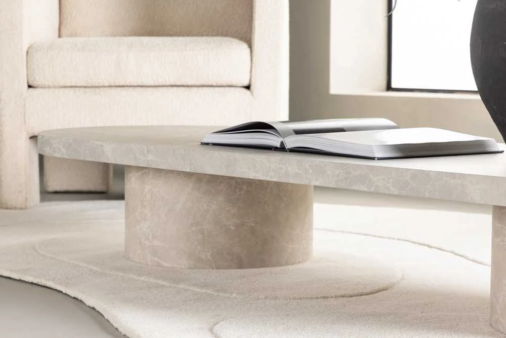 Venture Design Sofos stalas, Narvik, 190x60 cm, Bežinis