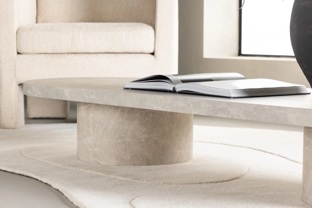 Venture Design Sofos stalas, Narvik, 190x60 cm, kreminė