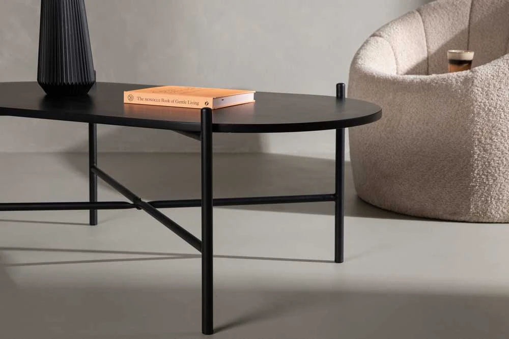 Venture Design Sofos stalas, Pueblo, 120x60 cm, Juodas