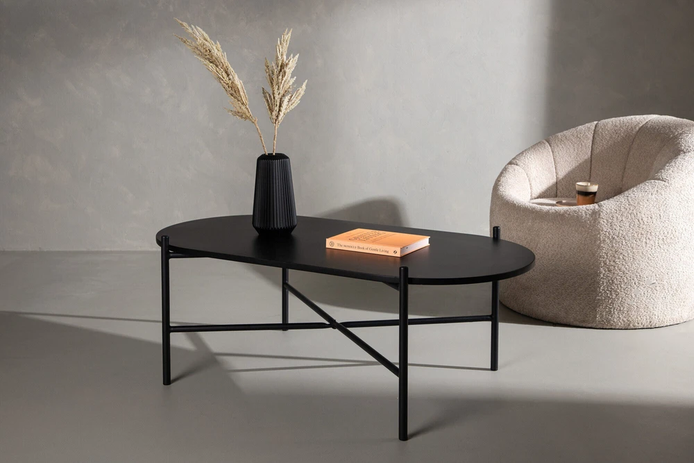Venture Design Sofos stalas, Pueblo, 120x60 cm, Juodas