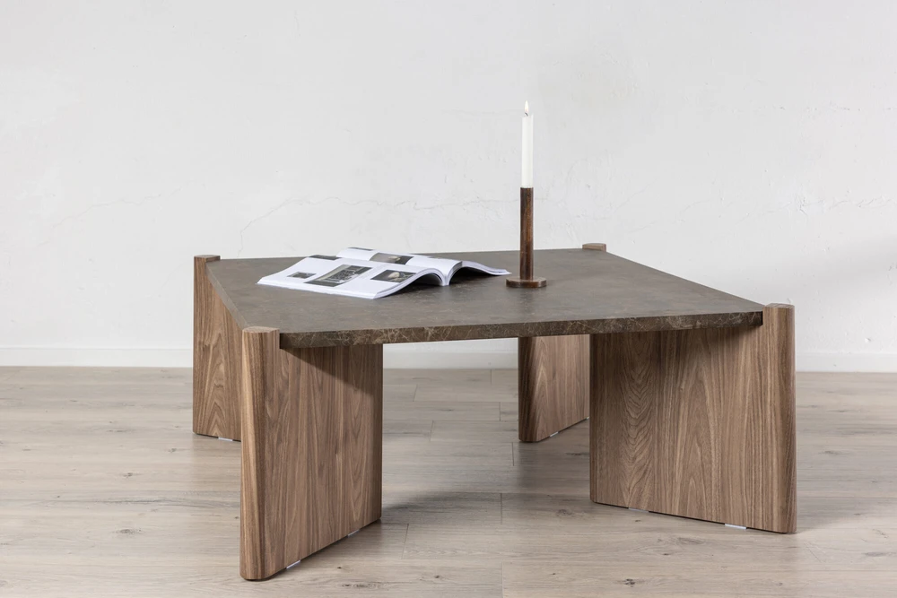 Venture Design Sofos stalas, Rogaland, 100x100x40 cm, Ruda