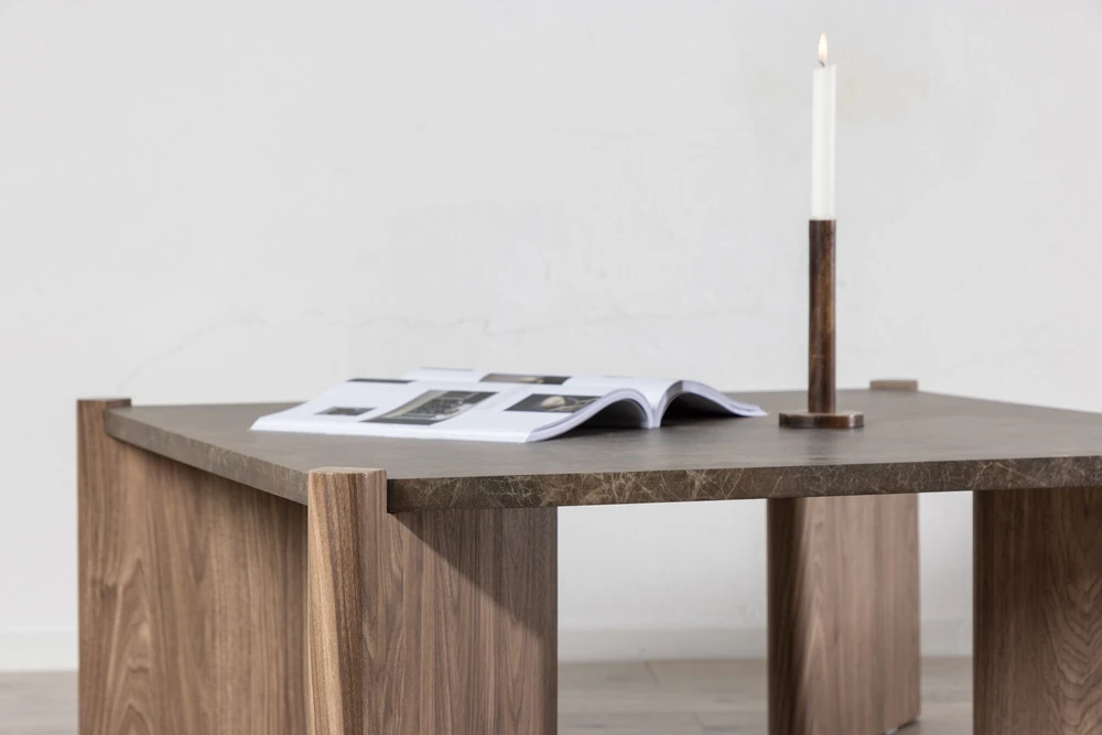 Venture Design Sofos stalas, Rogaland, 100x100x40 cm, Ruda