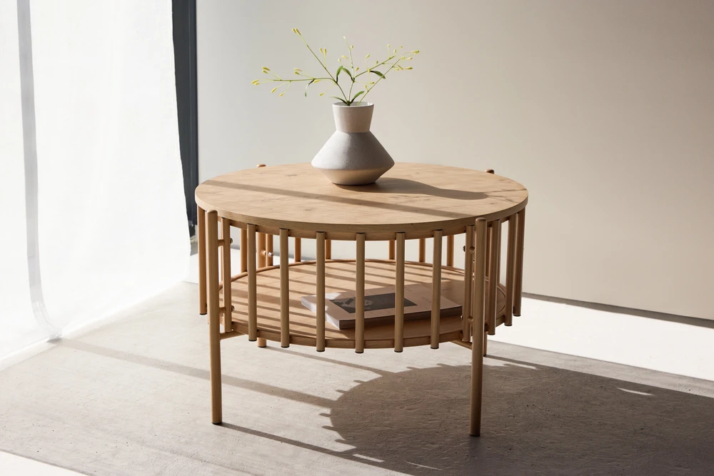 Venture Design Sofos stalas, Rubbo, 80x50 cm, Natūrali