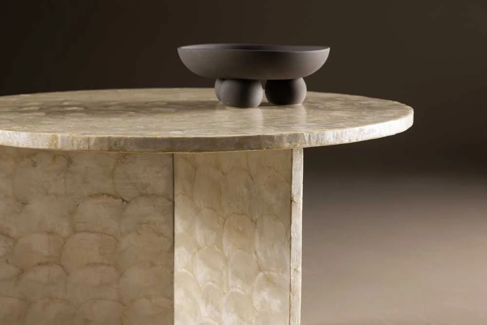 Venture Design Sofos stalas, Smögen, ⌀70 cm, Beždžio spalva