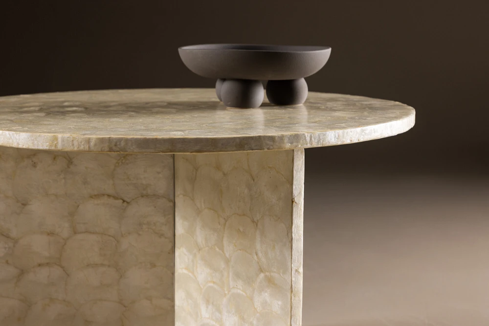 Venture Design Sofos stalas, Smögen, ⌀70 cm, Bėžio spalva