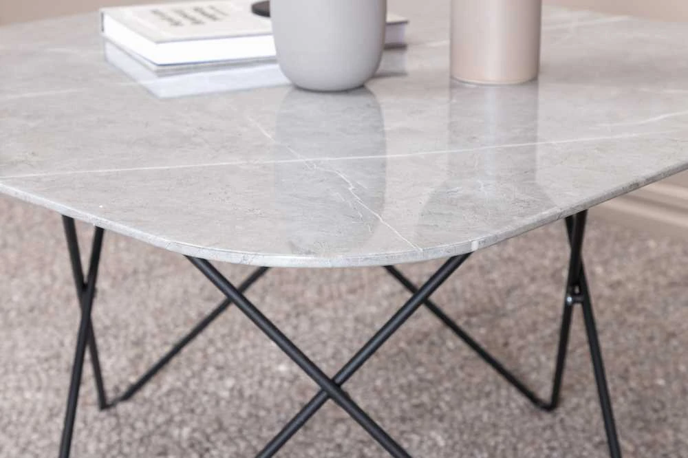 Venture Design Sofos stalas, Tristar, 80x80x50 cm, Juoda/Pilka