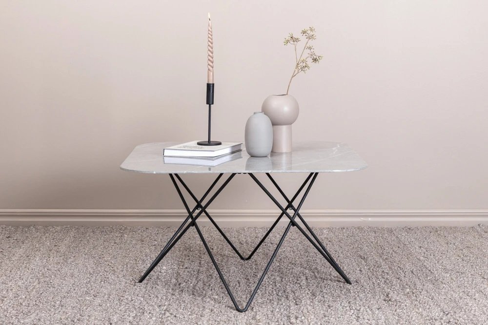 Venture Design Sofos stalas, Tristar, 80x80x50 cm, Juoda/Pilka