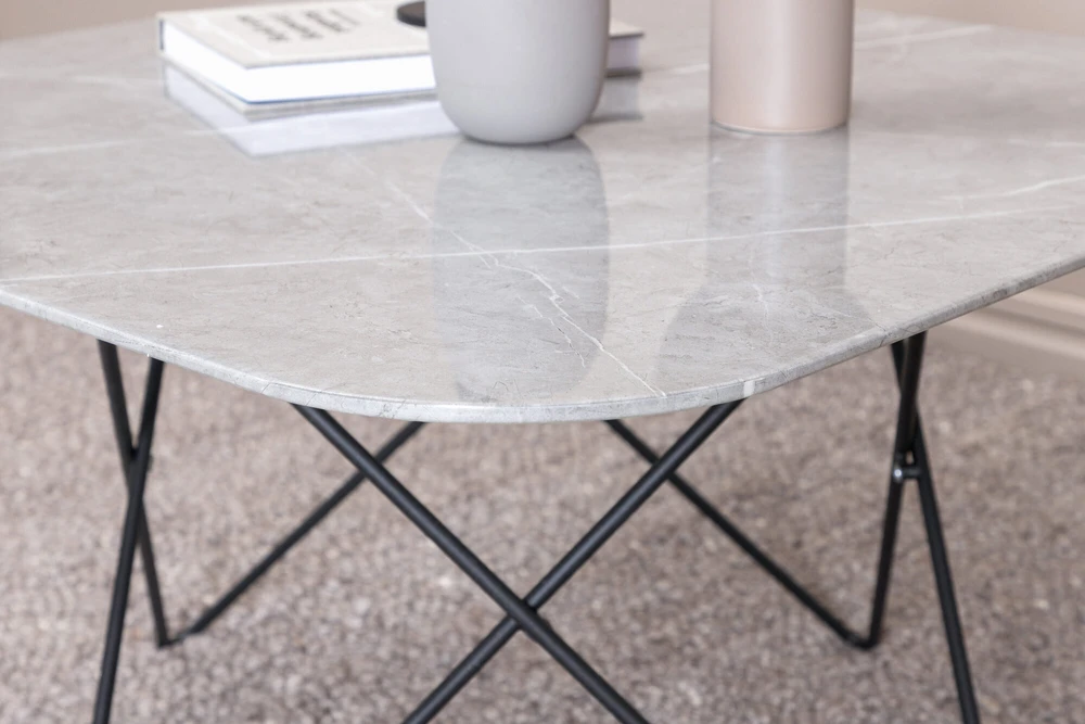 Venture Design Sofos stalas, Tristar, 80x80x50 cm, Juoda/Pilka