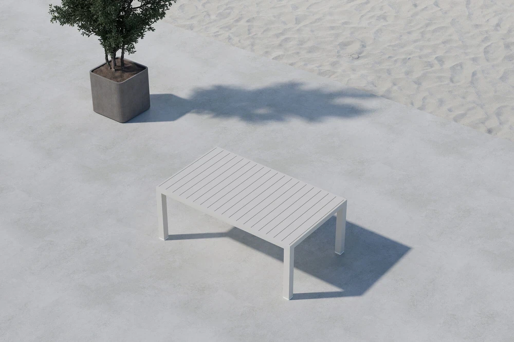 Venture Design Sofos staliukas Copacabana 70x120 cm smėlio spalvos, aliuminis