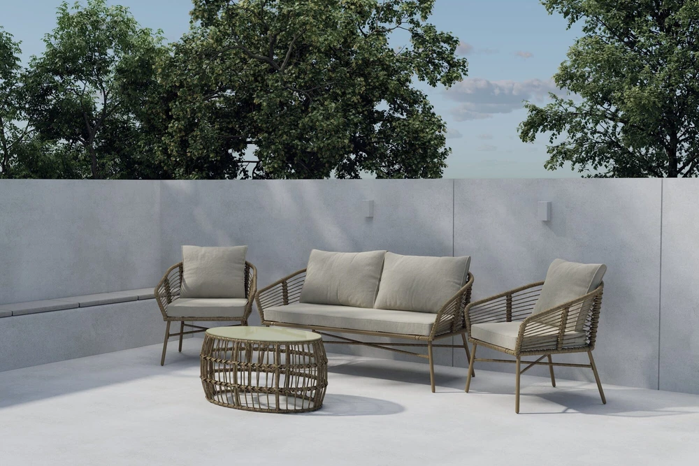 Venture Design Sofų komplektas Lipari ruda smėlio