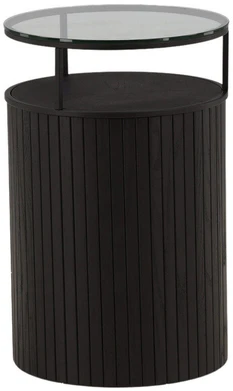 Venture Design Šoninis stalas, Bovall, ø37 cm, Juodas