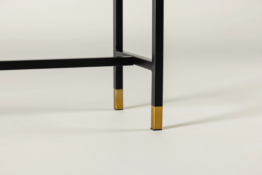 Venture Design Šoninis stalas, Dipp su lentyna, 100x30x75 cm, Juodas