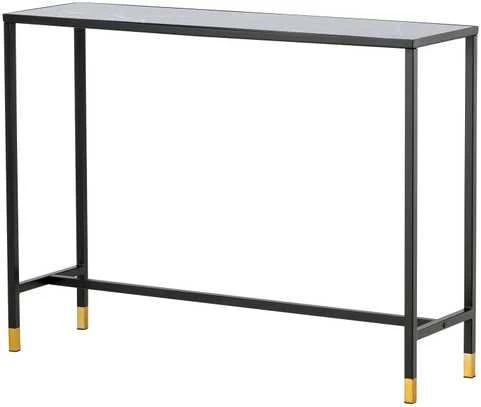 Venture Design Šoninis stalas, Dipp su lentyna, 100x30x75 cm, Juodas