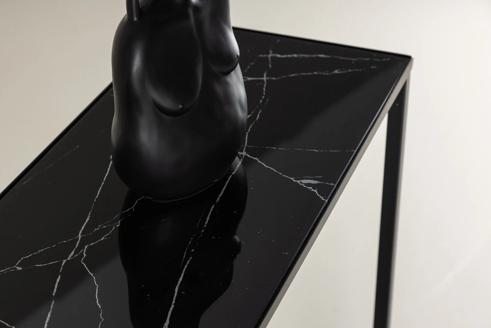 Venture Design Šoninis stalas, Dipp su lentyna, 100x30x75 cm, Juodas