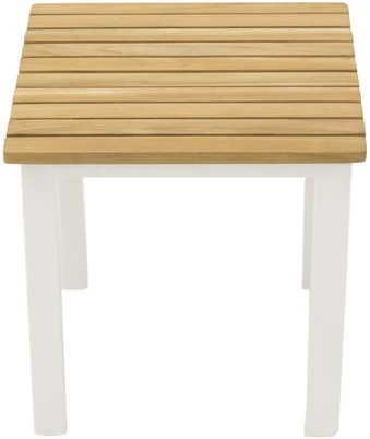 Venture Design Šoninis stalas, Meksika, 40x40 cm, Balta/Teakinis