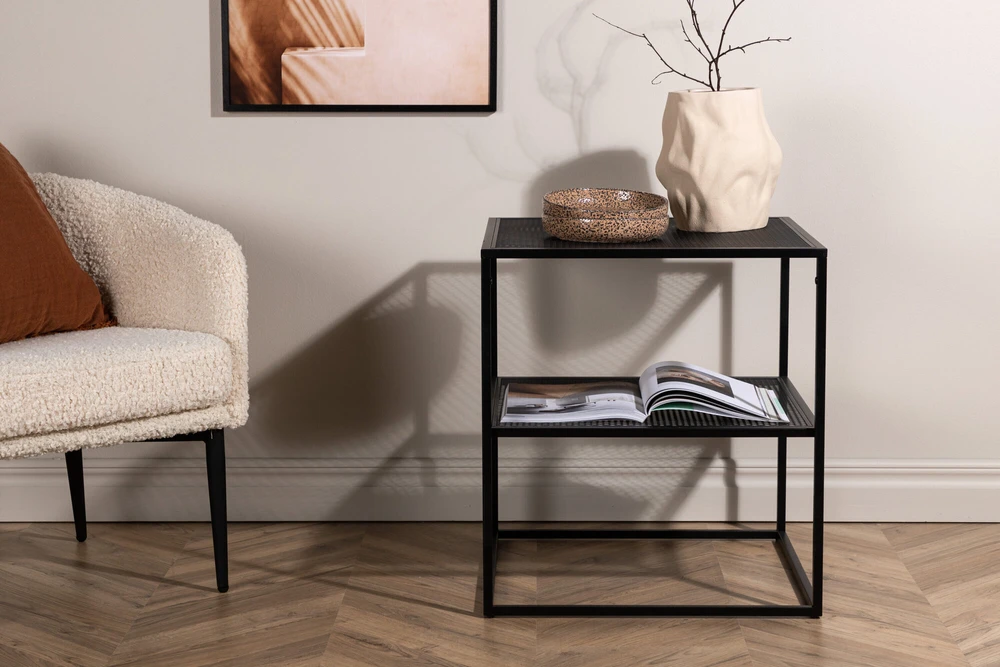 Venture Design Šoninis stalas, „Netz“, 60x55x55 cm, juodas