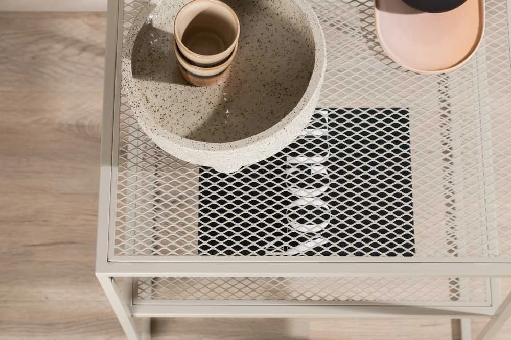 Venture Design Šoninis stalas, „Netz“, 60x55x55 cm, Bežinis