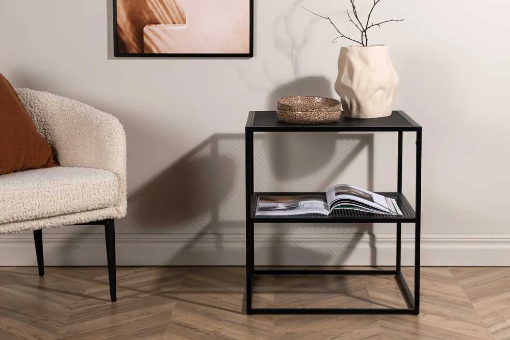 Venture Design Šoninis stalas, „Netz“, 60x55x55 cm, juodas