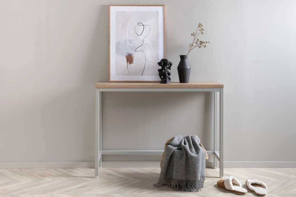Venture Design Šoninis stalas, Rise, 110x30x80 cm, Pilka