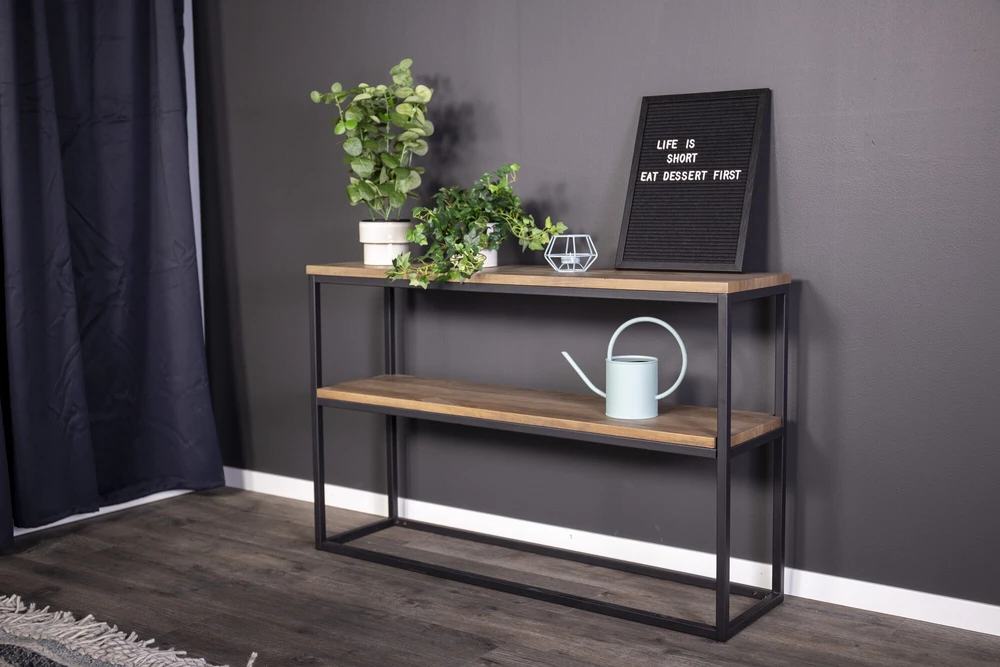 Venture Design Šoninis stalas, Rise Double, 110x30 cm, Juodas