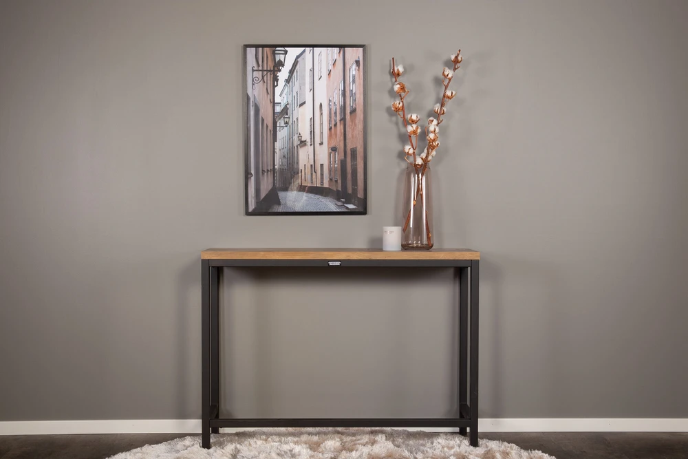 Venture Design Šoninis stalas, Rise Sidobord, 110x30x80 cm, Juodas
