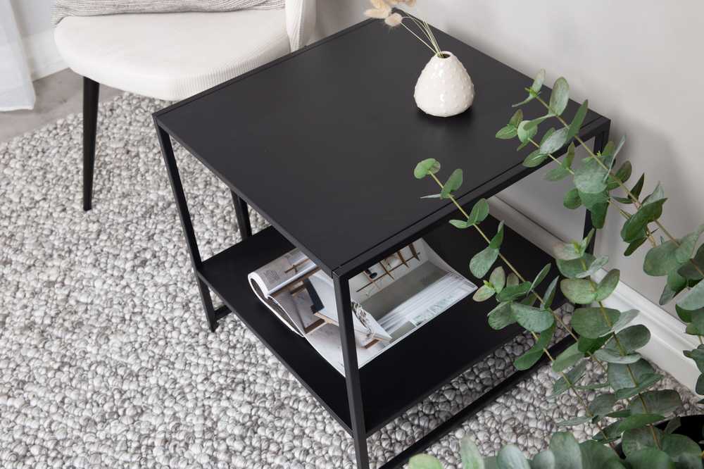 Venture Design Šoninis stalas, Staal su lentyna, 50x50x50 cm, Juodas
