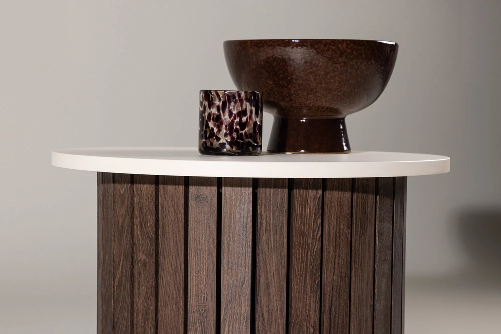Venture Design Šoninis stalas, Visingsö, ⌀52 cm, Bėžio spalva