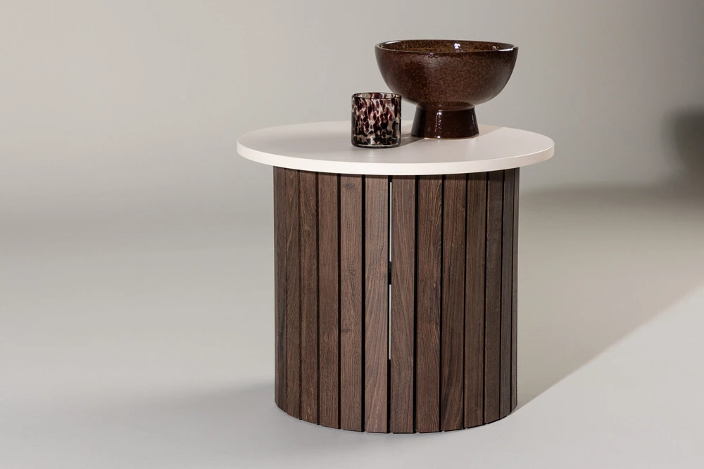 Venture Design Šoninis stalas, Visingsö, ⌀52 cm, Bėžio spalva