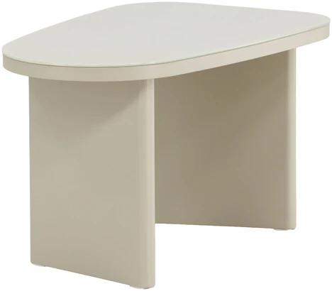 Venture Design Šoninis staliukas Grönvik 70x45x40 cm, smėlio spalvos, stiklas, MDF