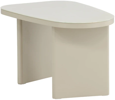 Venture Design Šoninis staliukas Grönvik 70x45x40 cm, smėlio spalvos, stiklas, MDF