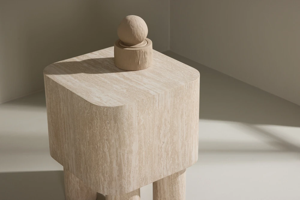 Venture Design Šoninis staliukas Klirou 40x40x50 cm Smėlio spalvos MDF