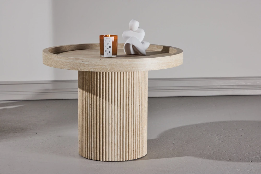 Venture Design Šoninis staliukas Krille 60x45 cm Smėlio spalvos