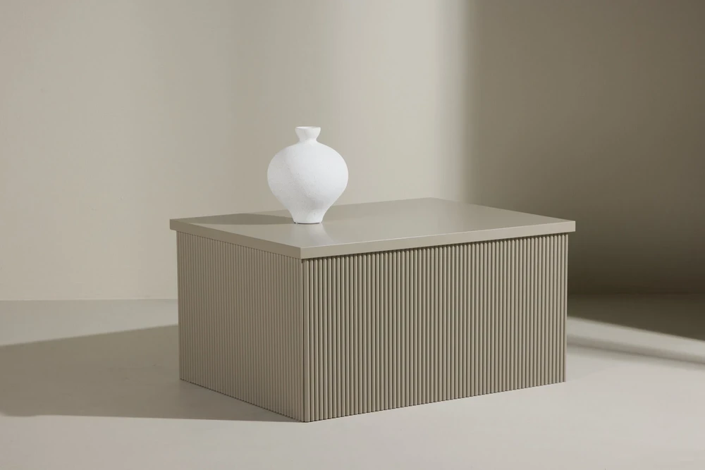 Venture Design Šoninis staliukas Lenox 80x60x40 cm smėlio spalvos MDF