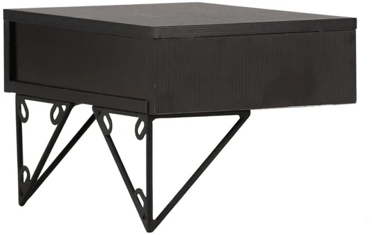Venture Design Šoninis staliukas MDF juodas, su talpa