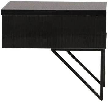Venture Design Šoninis staliukas MDF juodas, su talpa