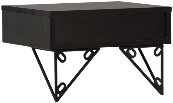Venture Design Šoninis staliukas MDF juodas, su talpa
