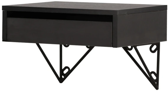 Venture Design Šoninis staliukas MDF juodas, su talpa