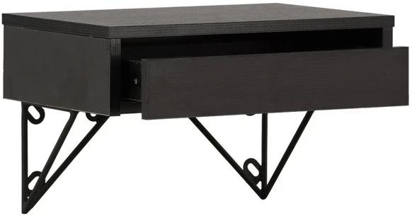 Venture Design Šoninis staliukas MDF juodas, su talpa