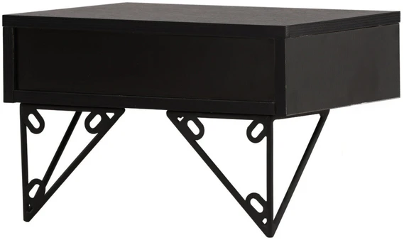 Venture Design Šoninis staliukas MDF juodas, su talpa
