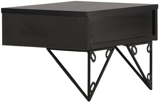 Venture Design Šoninis staliukas MDF juodas, su talpa