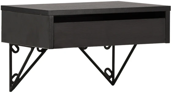 Venture Design Šoninis staliukas MDF juodas, su talpa
