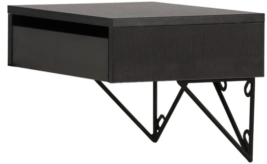 Venture Design Šoninis staliukas MDF juodas, su talpa