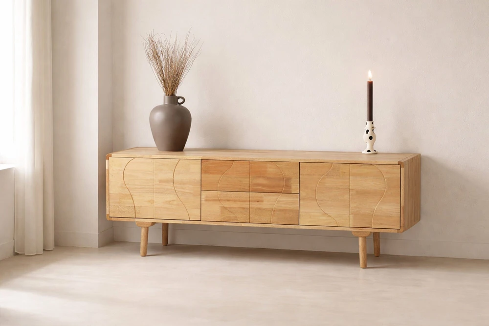 Venture Design Spintelė Skärhamn 180x45x65 cm Guminė mediena Natūrali